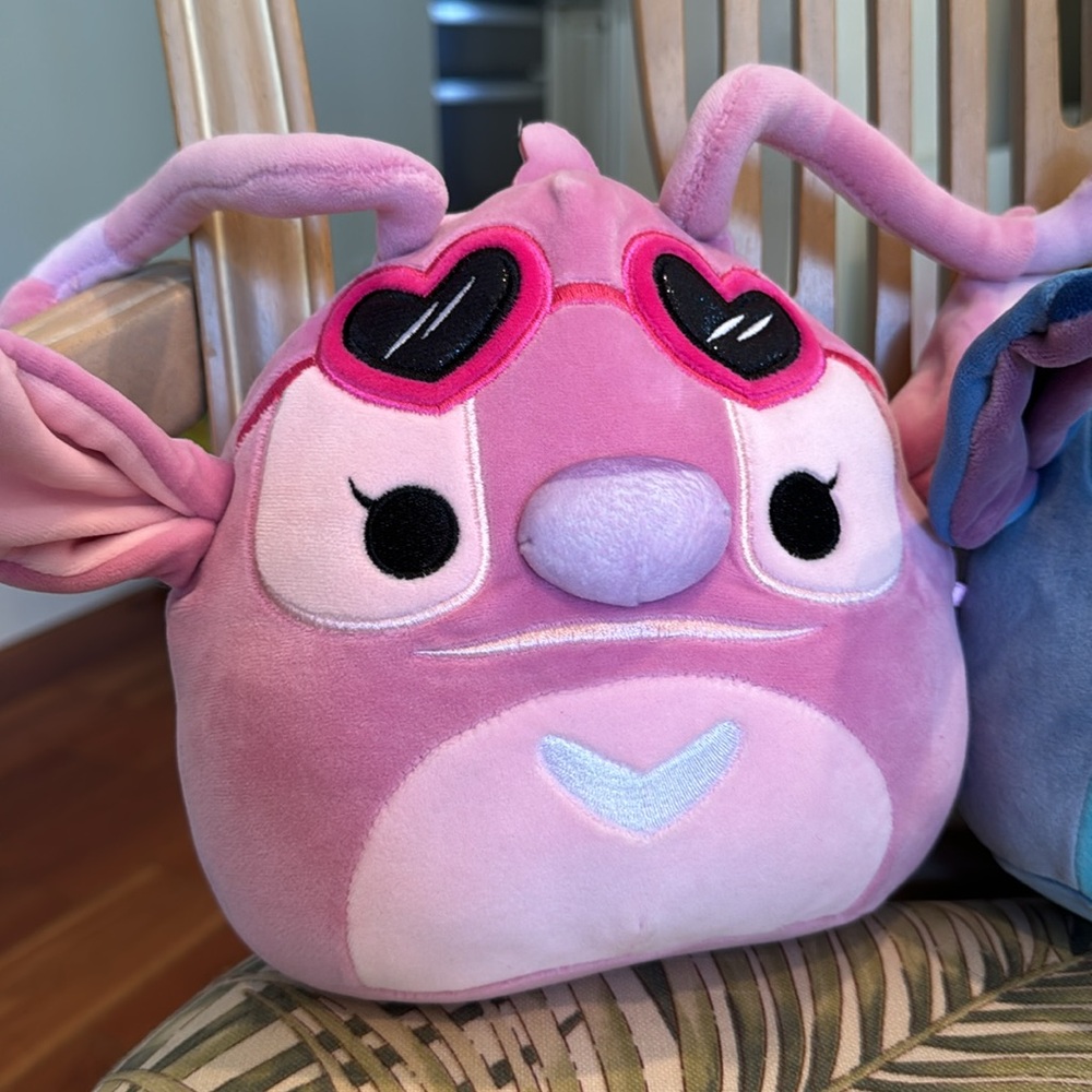 *NEW* DISNEY SQUISHMALLOW PINK ANGEL & BLUE STITCH PLUSH SET - Picture 3 of 9